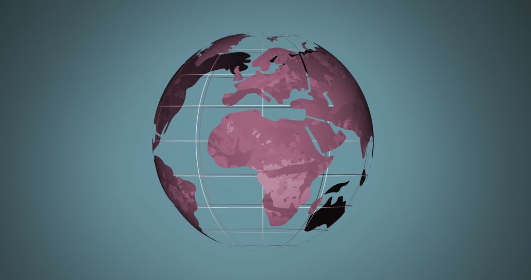 Rotating Digital Globe with Blue Background and White Lines