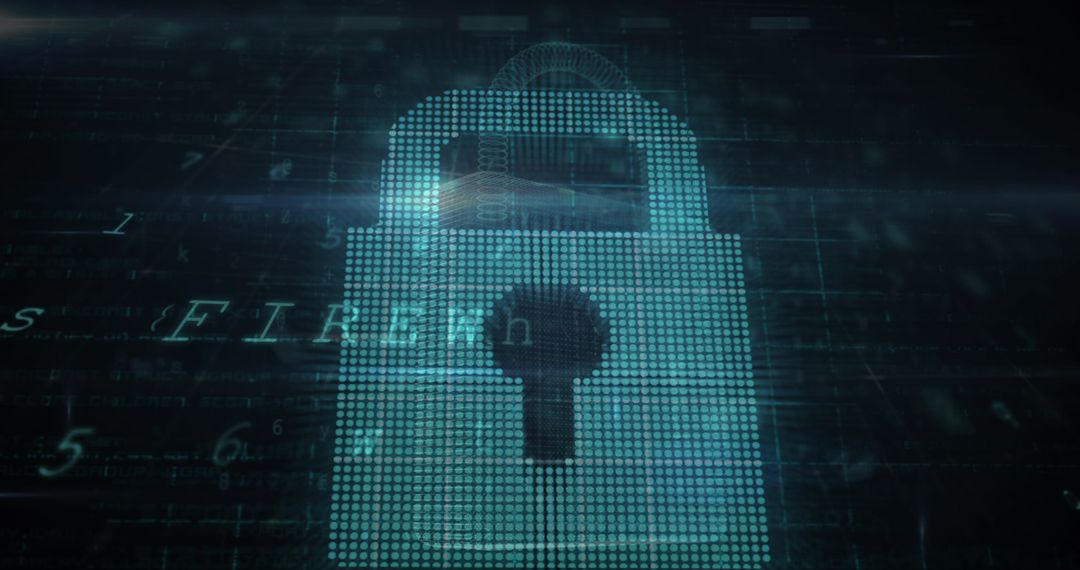 Digital Padlock Representing Cybersecurity and Data Safety