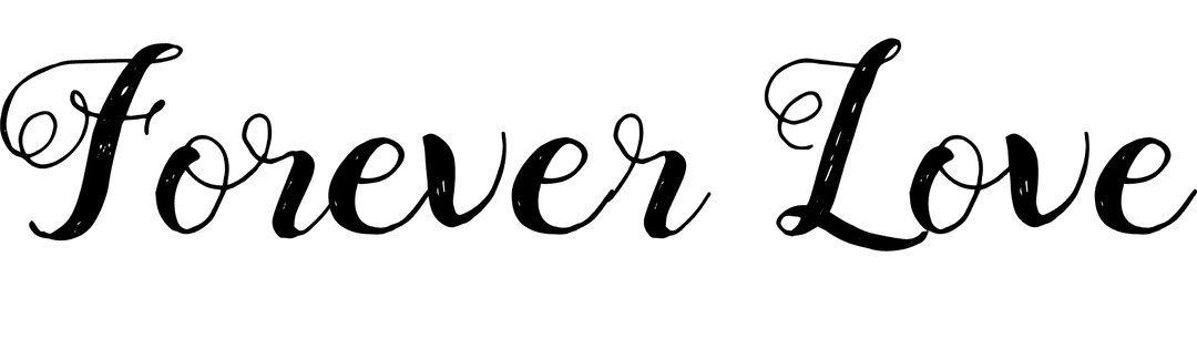 Romantic Forever Love Text on Transparent Background