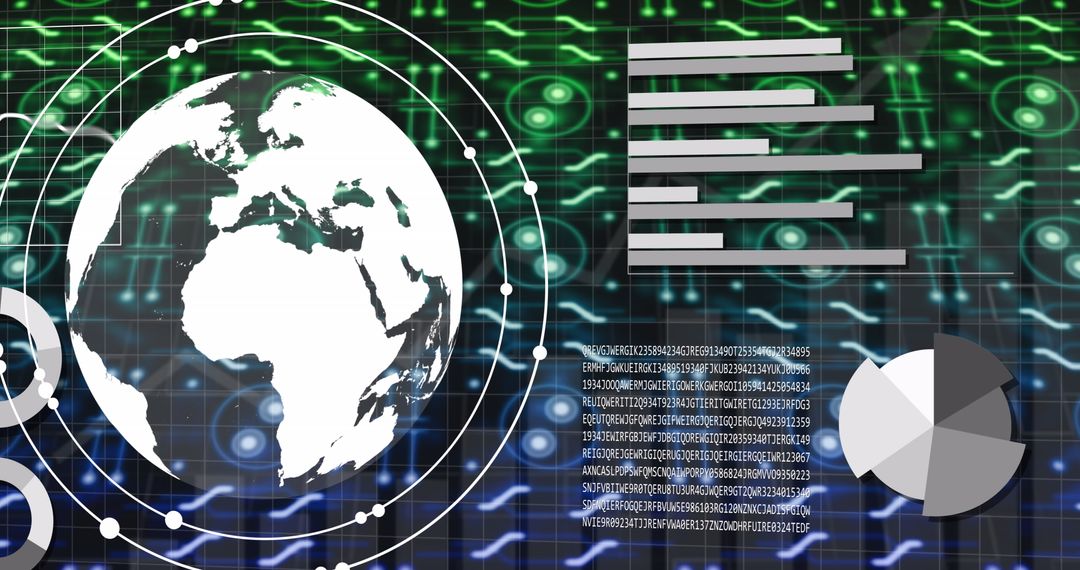 Global Digital Interface with Circuit Board Background