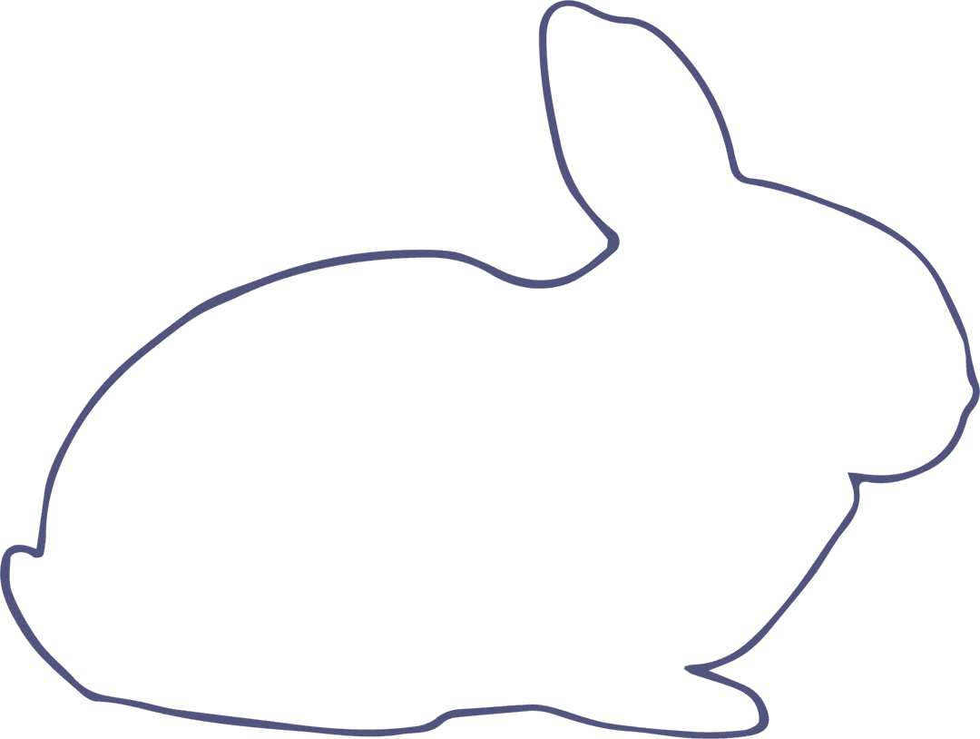 Minimalistic Rabbit Silhouette on Transparent Background