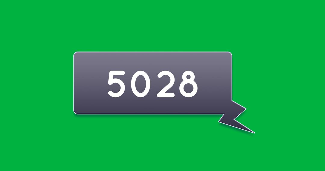 Counting Number in Grey Chat Box on Green Background