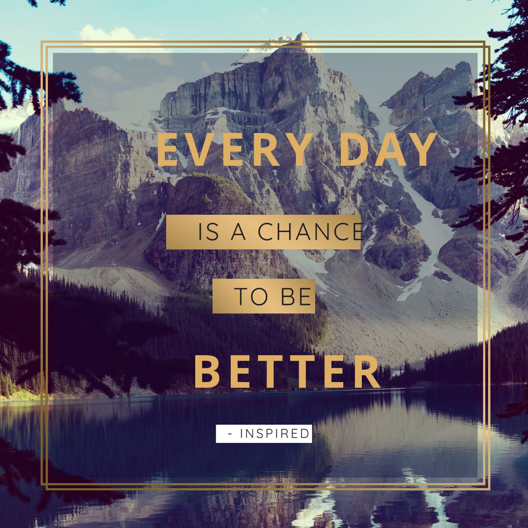 Inspirational Poster with Serene Mountain Landscape Promoting Self-Improvement - Download Free Stock Templates Pikwizard.com