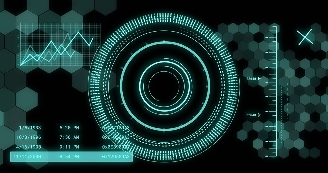 Futuristic Data Processing Interface with Digital Metrics