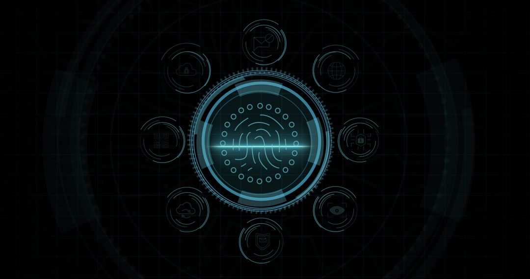 Biometric Fingerprint Digital Interface Illustration