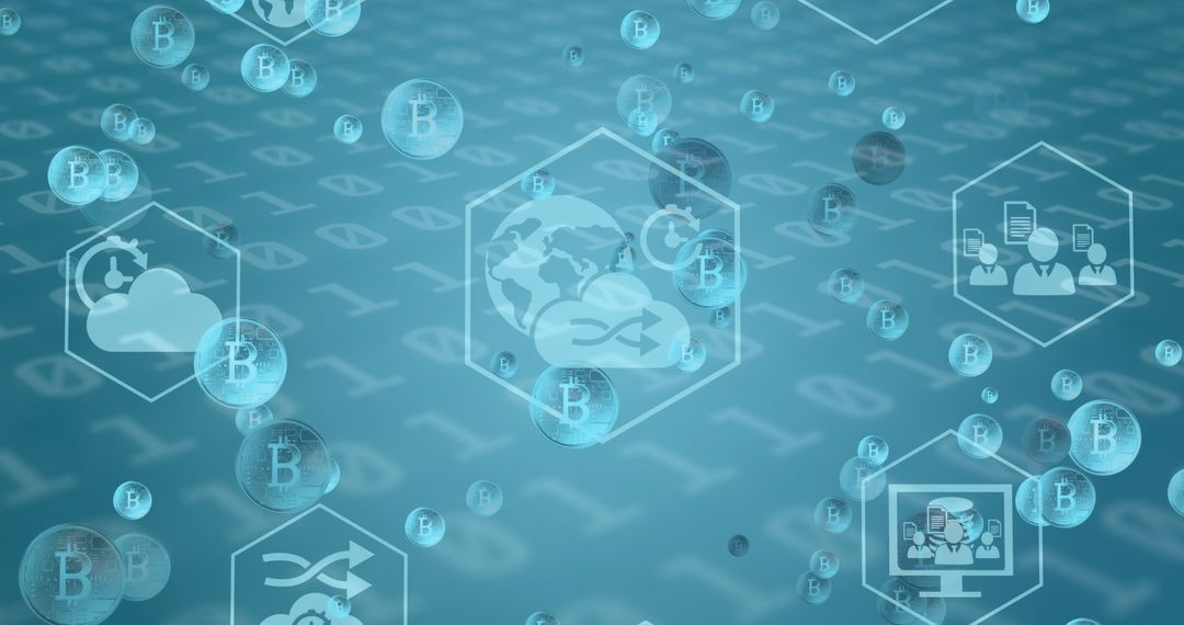 Digital Bitcoin and Blockchain Technology Visualization