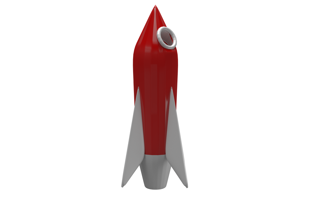 Shiny Transparent Red and White Rocket Toy Isolated - Download Free Stock Images Pikwizard.com