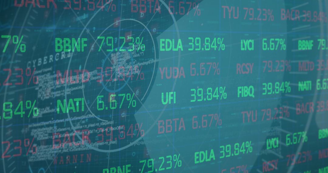 Digital Interface Showing Global Stock Market Analytics
