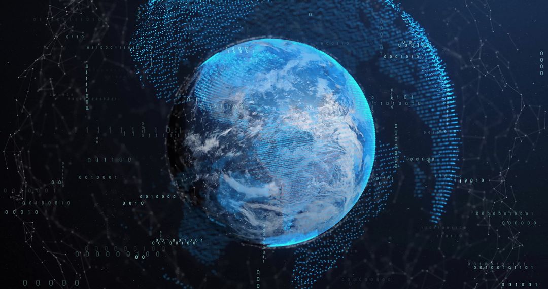 Digital Globe and Vibrant Data Visualization Concepts