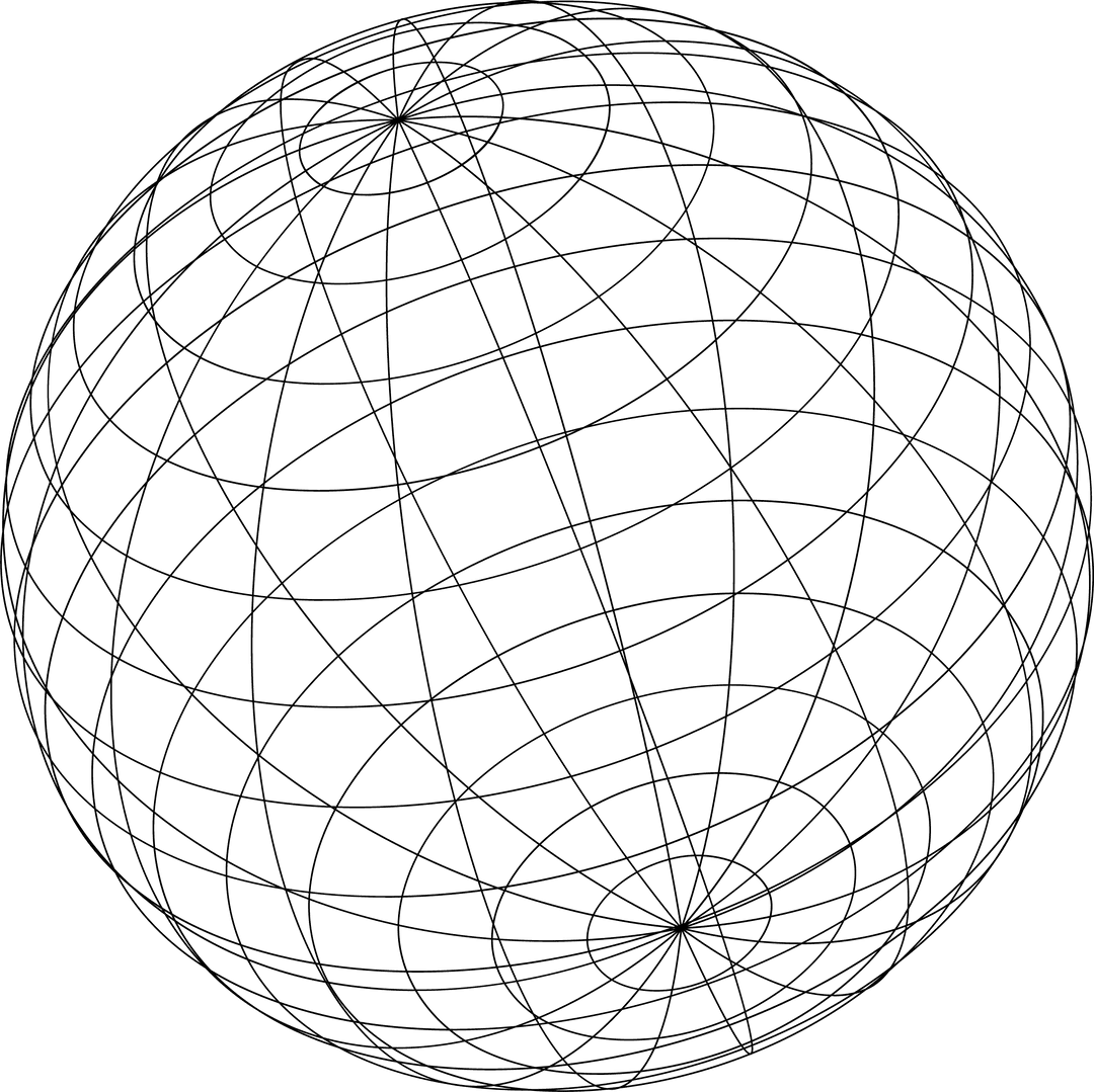 Floating Wireframe Sphere on Transparent Background Futuristic Design