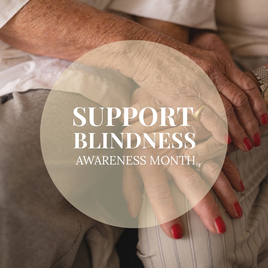 Blindness Awareness Month Message with Holding Hands