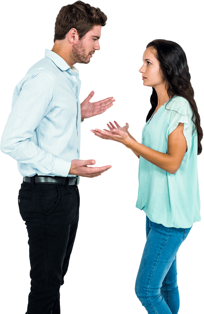 Transparent Couple Arguing in Lively Discussion