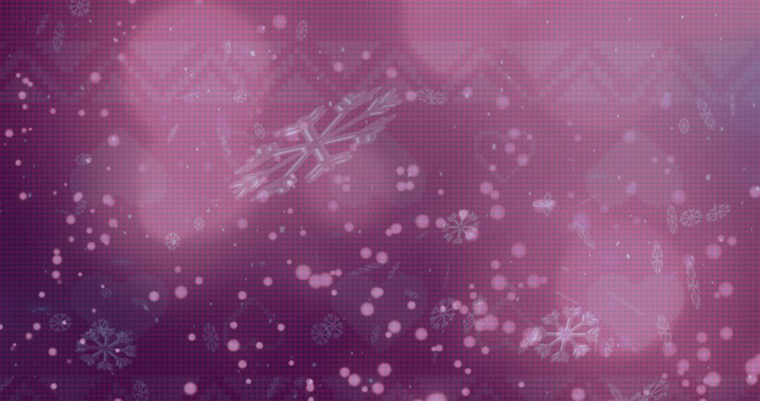 Pink Abstract Snowfall Christmas Background with Geometric Patterns