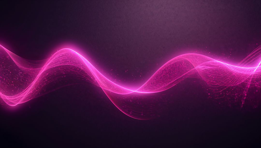 Luminous Pink Waveform Flowing in Digital Space