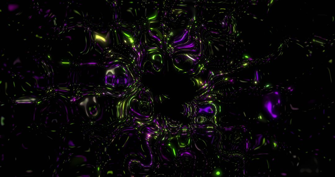 Abstract Dark Digital Waves with Neon Highlights