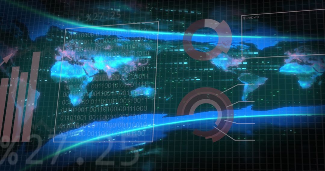 Digital Data Streams Across Global Network Interface - Free Images, Stock Photos and Pictures on Pikwizard.com