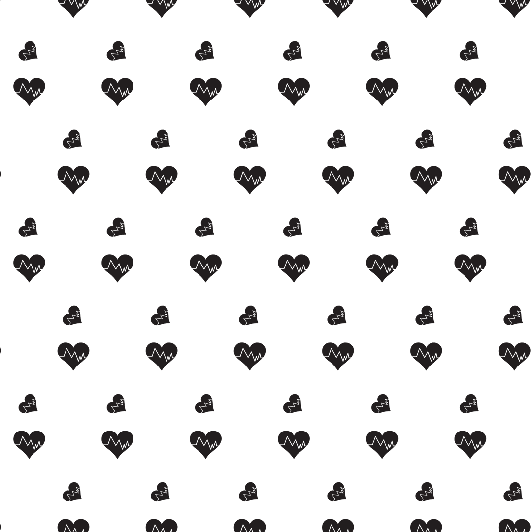 Variety of Black Hearts on Transparent Background for Valentine's Day