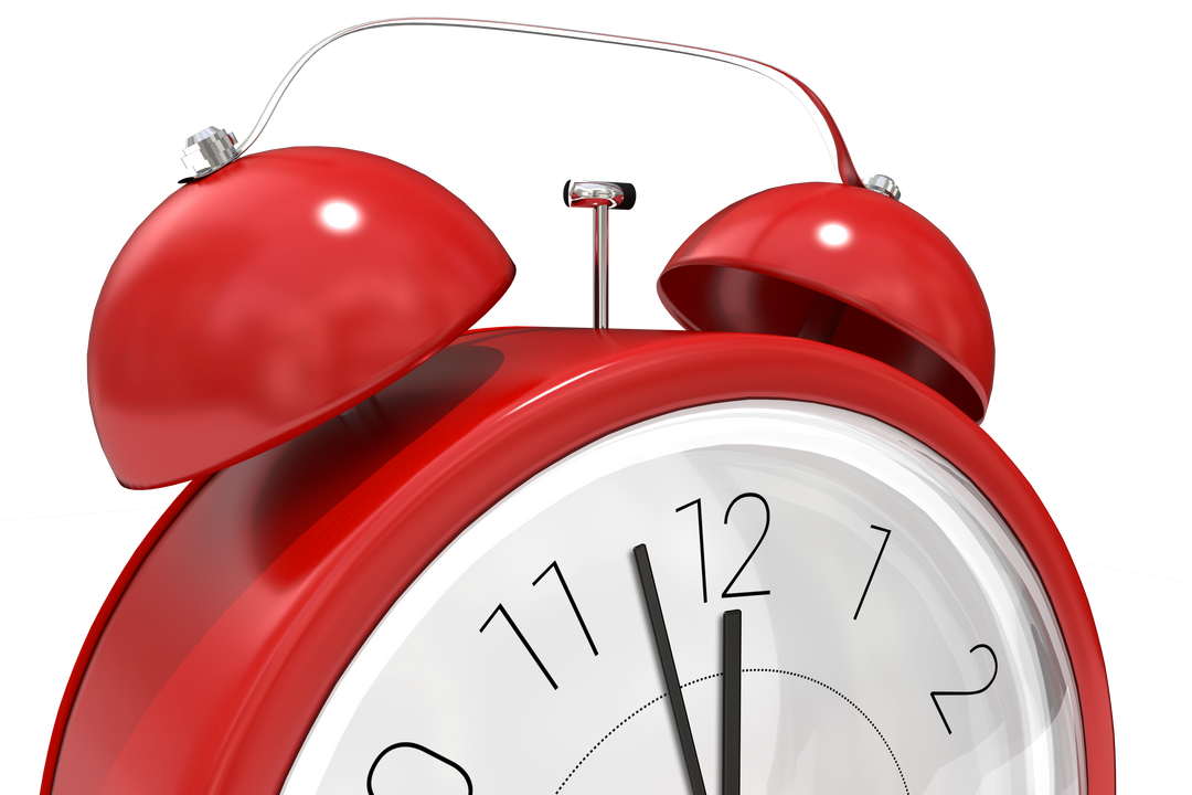 Half of Red Alarm Clock Close-Up on Transparent Background - Download Free Stock Images Pikwizard.com