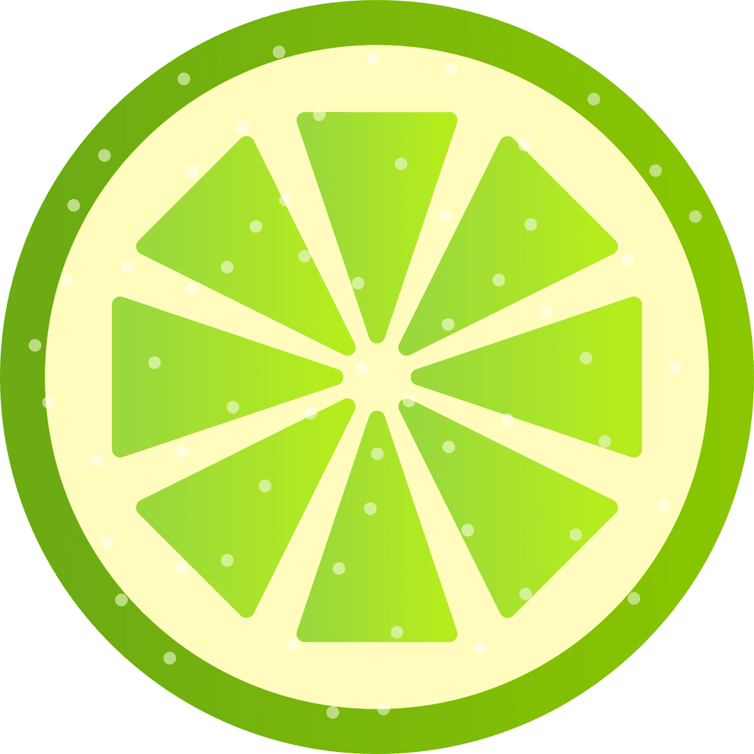 Fresh Lime Slice Illustration with Transparent Background