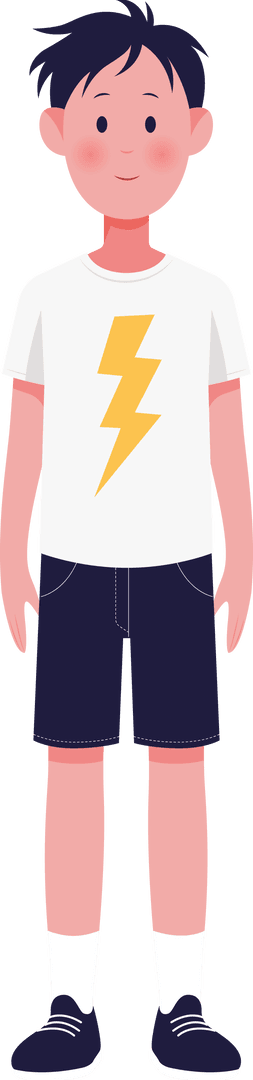 Happy Caucasian Boy in Casual Outfit on Transparent Background