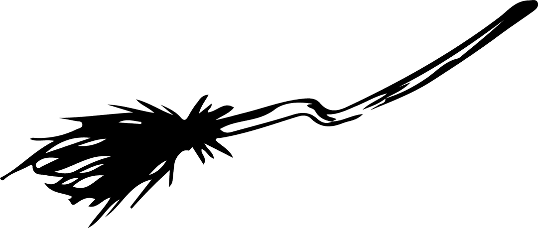 Abstract Spiky Brush Silhouette on Transparent Background