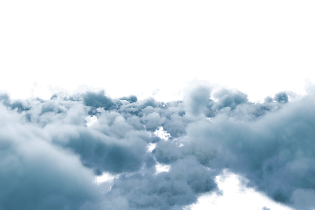 Blue Clouds on Transparent Background for Nature Designs