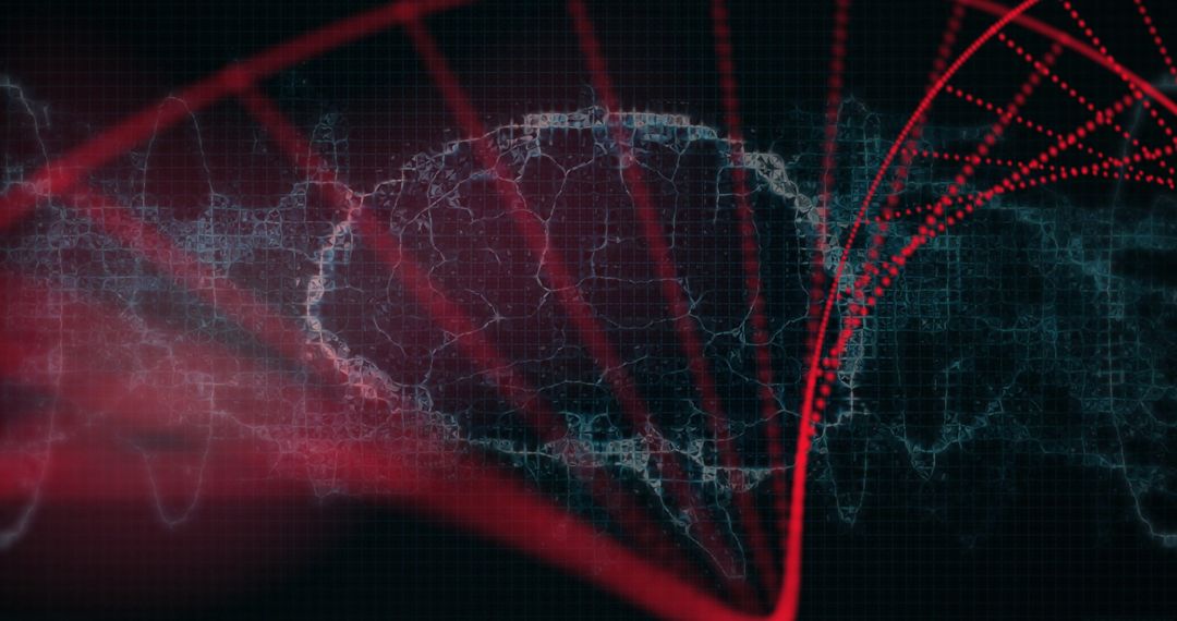 Abstract DNA Helix with Digital Network Elements