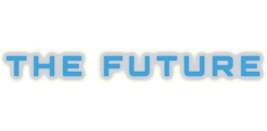 Transparent Future Text in Blue with Glowing Effect