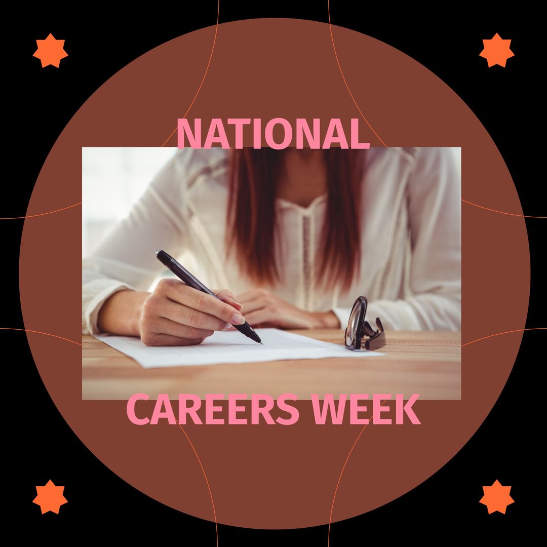 Woman Writing for National Careers Week Symbolizing Career Development