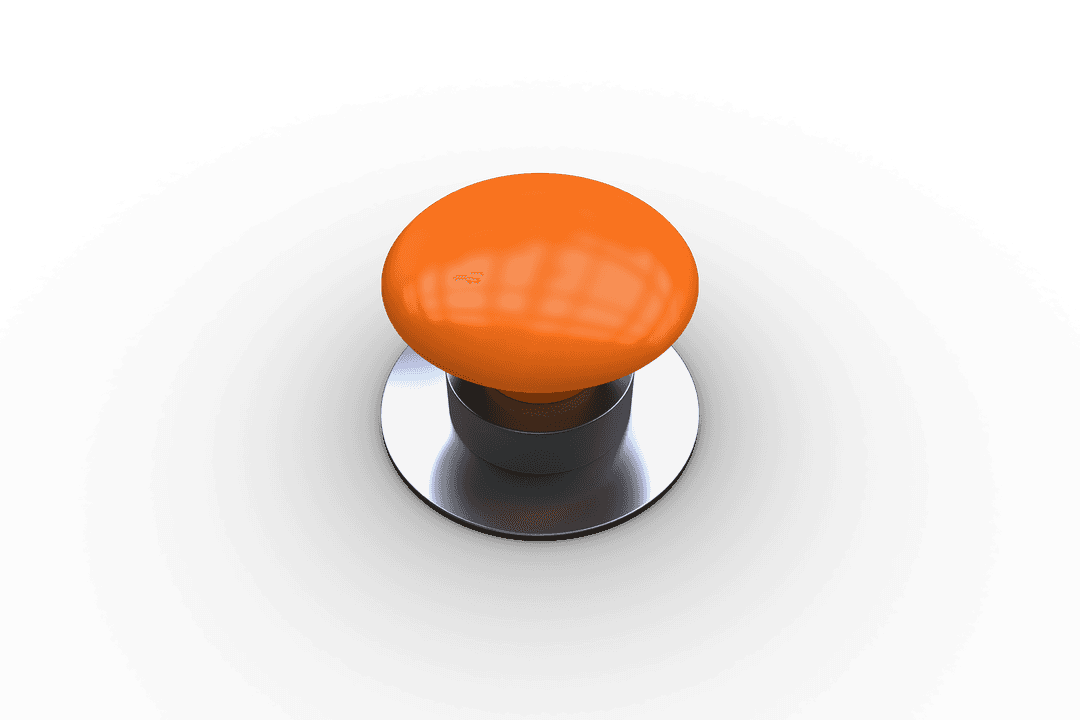 Orange Button with Transparent Background for Technology Design