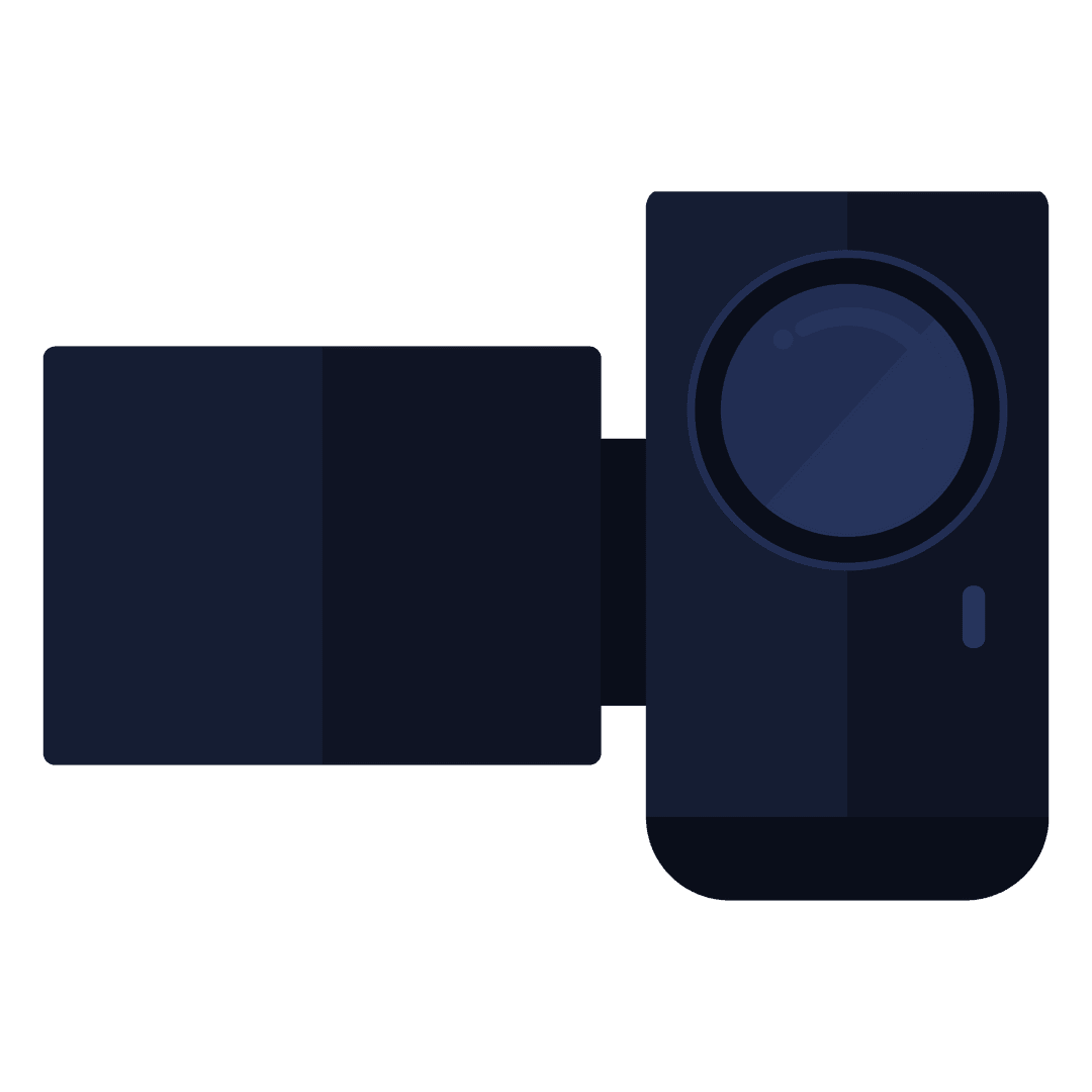 Digital Camera Illustration with Copy Space on Transparent Background