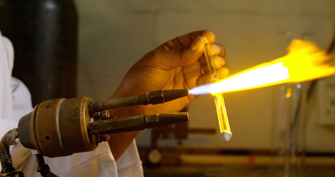 Close-Up of Scientist Using Bunsen Burner in Laboratory Experiment - Free Images, Stock Photos and Pictures on Pikwizard.com