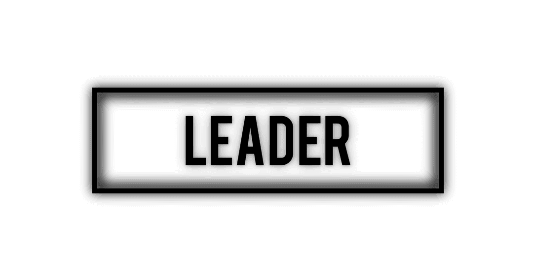 Transparent Leader Text on Black Banner PNG Illustration