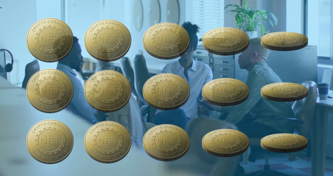 Professional Team Discussing NFT Currency Innovation