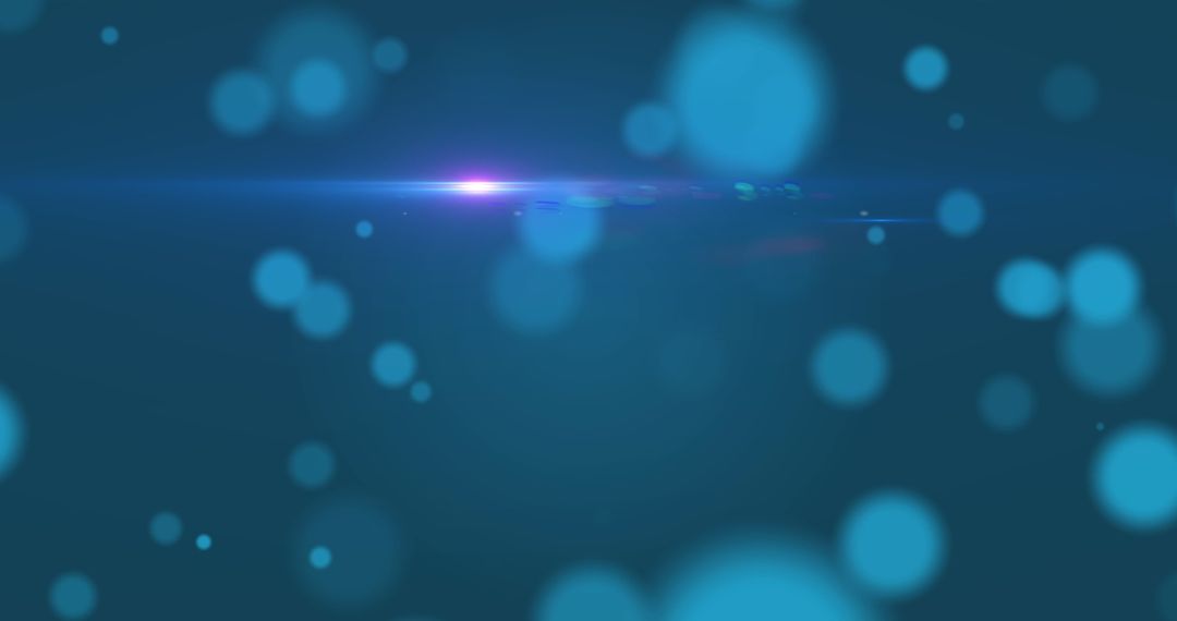 Glowing Blue Light Spots Background with Lens Flare