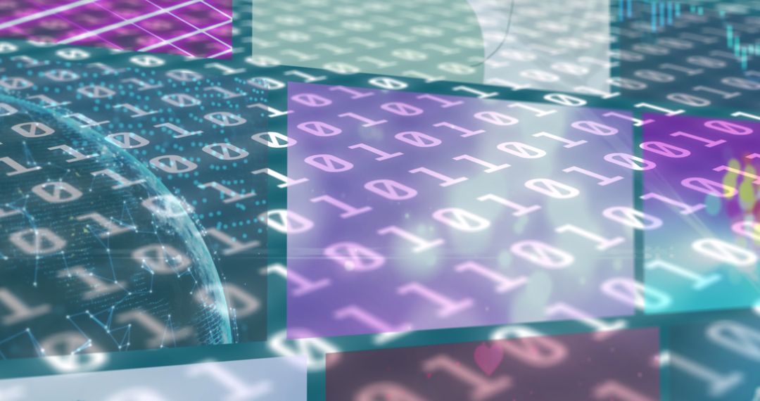 Futuristic binary code and digital data interface