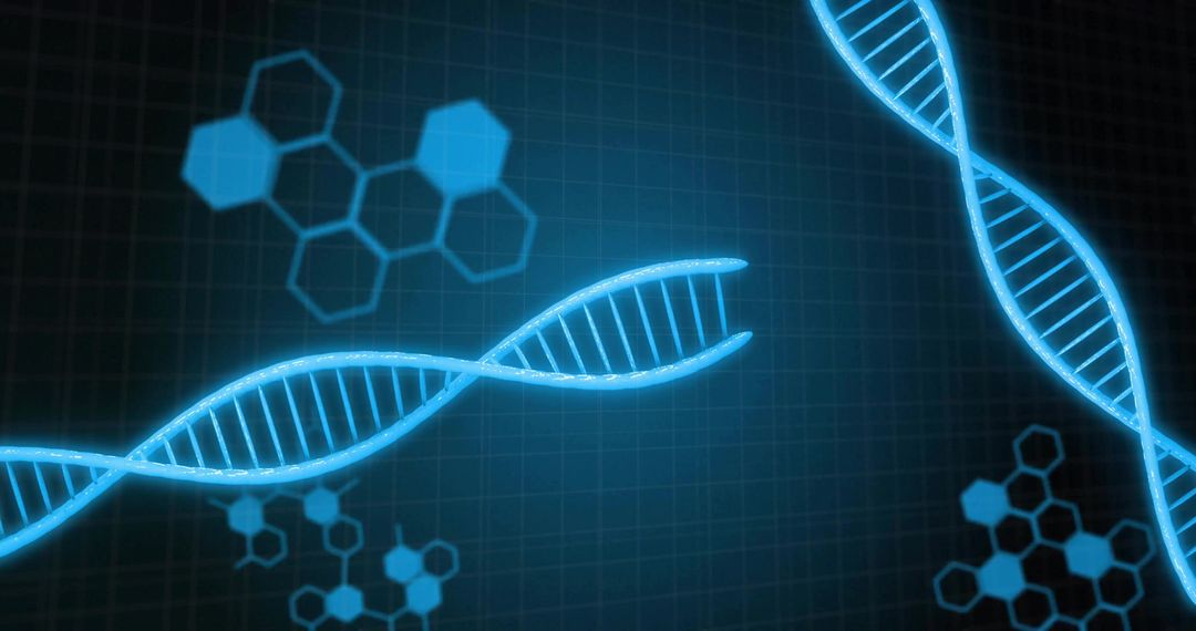 Glowing DNA Helix on Digital Science Grid with Molecular Patterns