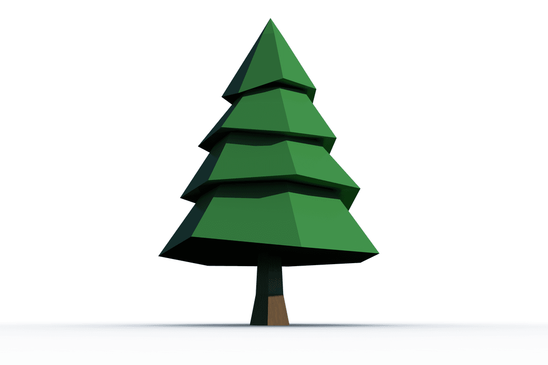 Geometric Christmas Tree Vector on Transparent Background