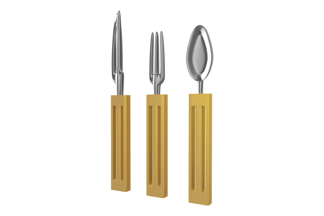 Modern Cutlery Set with Transparent Background