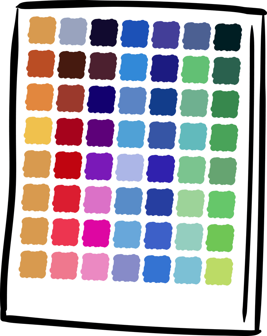 Colorful Digital Palette on Transparent Background Vector