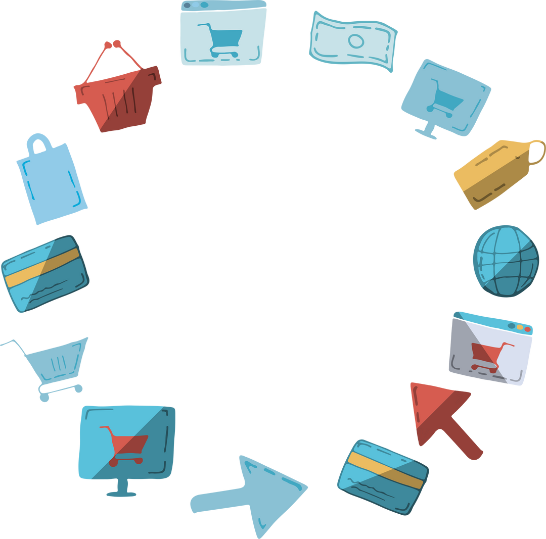 Shopping Icons Encircled in Transparent Background for Sale Concept - Download Free Stock Images Pikwizard.com