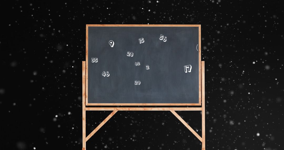 Numbers Moving on Blackboard with Abstract Background