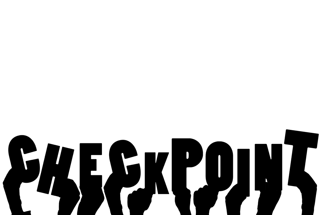 Transparent Hands Holding Checkpoint Label Digital Design