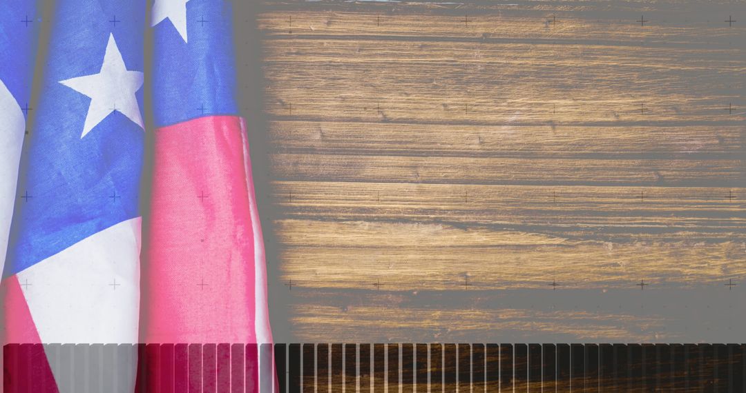 American Flag with Digital Data Overlay Conceptual Background