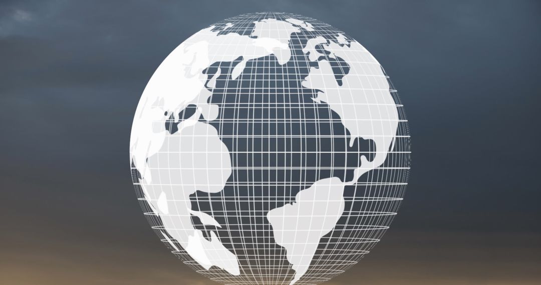 Digital Grid Globe Symbolizing Global Connectivity and Innovation