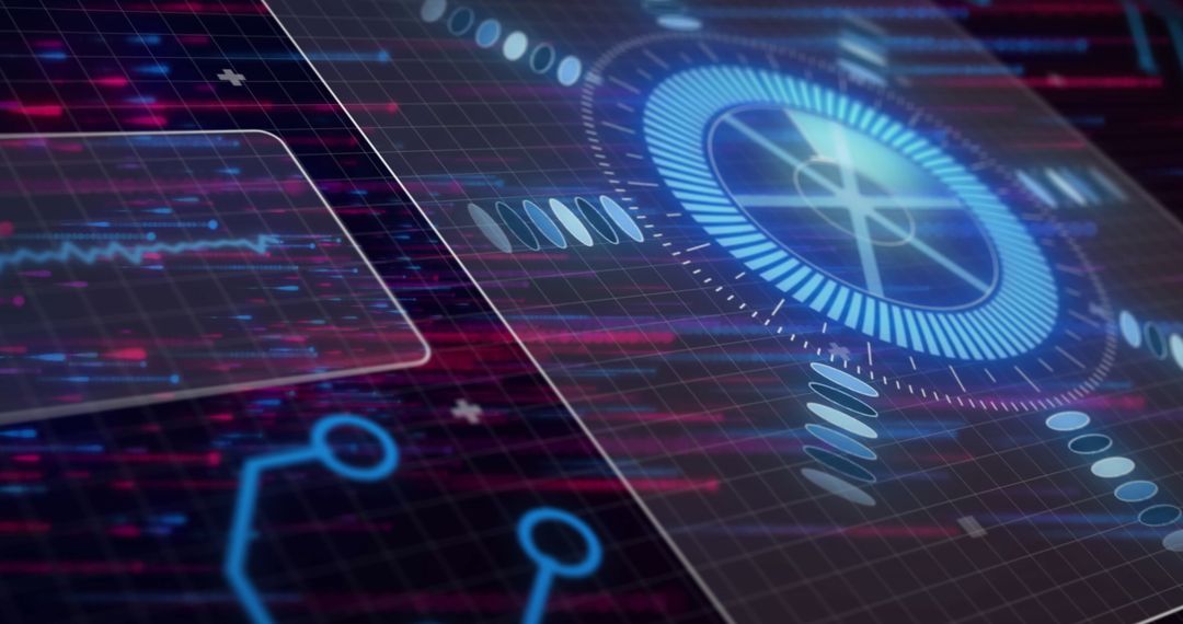 Futuristic Hologram Interface with Tech Elements