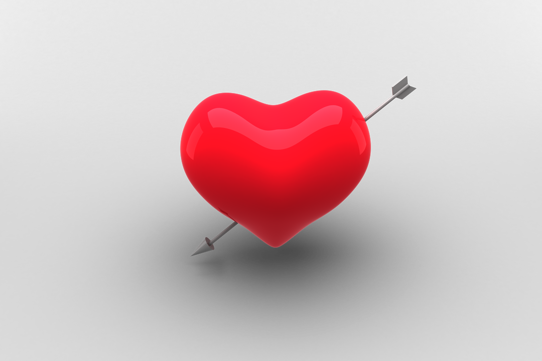 Shiny Red Heart with Arrow on Transparent Background - Download Free Stock Images Pikwizard.com