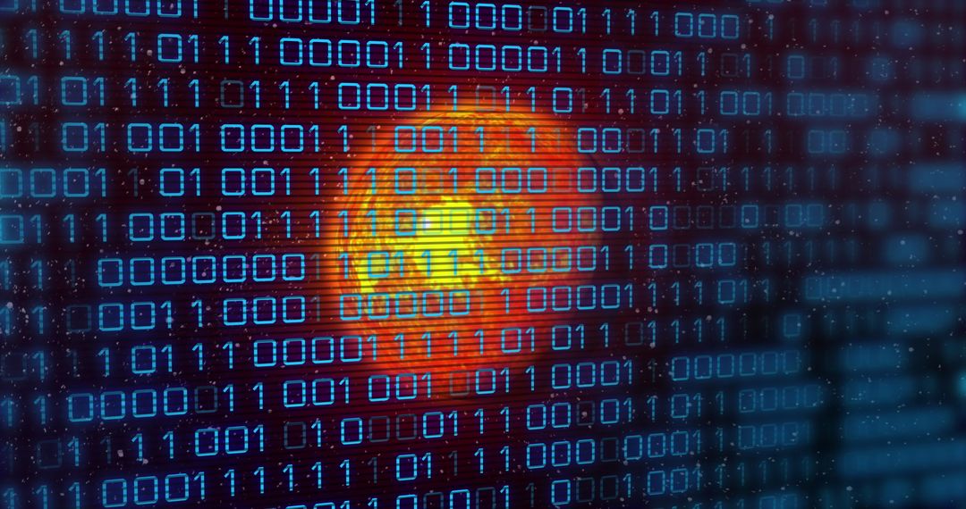 Binary Code Data Streams Showing With Planet Visualization - Free Images, Stock Photos and Pictures on Pikwizard.com
