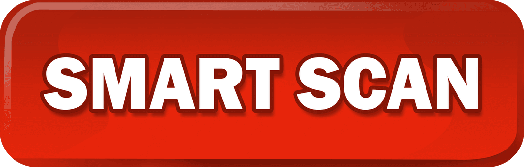 Transparent red smart scan button on white background