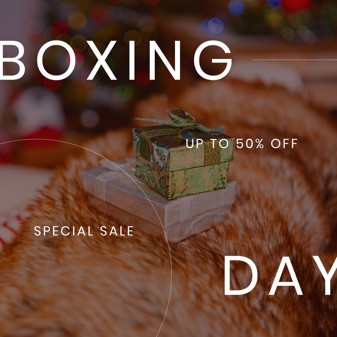 Boxing Day Special Sale Advertisement with Gift Boxes - Download Free Stock Templates Pikwizard.com